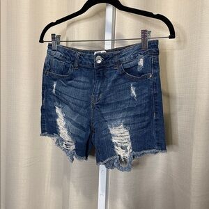 Almost Famous Blue Distressed Jean Shorts